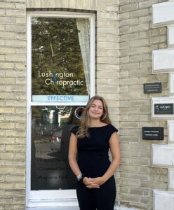 Chiropractor Faith bate Standing outside Lushington chiropractic